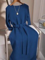 ⁦GlowEve فستان صوفي بأكمام طويلة وياقة طاقم⁩ - الصورة ⁦50⁩