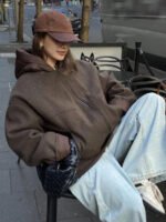 ⁦DAZY معطف كاجوال مبطن مزود بسحاب وقبعة⁩ - الصورة ⁦4⁩