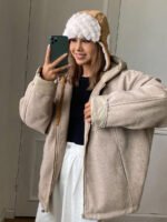 ⁦DAZY معطف كاجوال مبطن مزود بسحاب وقبعة⁩ - الصورة ⁦11⁩