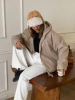 ⁦DAZY معطف كاجوال مبطن مزود بسحاب وقبعة⁩ - الصورة ⁦16⁩