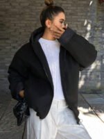 ⁦DAZY معطف كاجوال مبطن مزود بسحاب وقبعة⁩ - الصورة ⁦19⁩