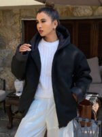 ⁦DAZY معطف كاجوال مبطن مزود بسحاب وقبعة⁩ - الصورة ⁦24⁩