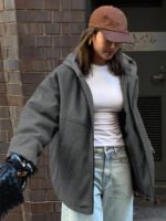 ⁦DAZY معطف كاجوال مبطن مزود بسحاب وقبعة⁩ - الصورة ⁦27⁩