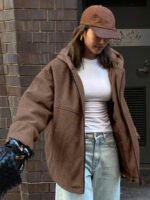 ⁦DAZY معطف كاجوال مبطن مزود بسحاب وقبعة⁩ - الصورة ⁦32⁩