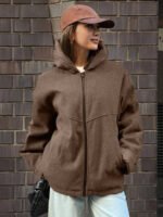 ⁦DAZY معطف كاجوال مبطن مزود بسحاب وقبعة⁩ - الصورة ⁦33⁩