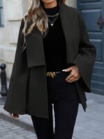 ⁦معطف صوفي نسائي EMERY ROSE – ستايل فرنسي أنيق يومي⁩ - الصورة ⁦4⁩