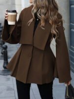 ⁦معطف صوفي نسائي EMERY ROSE – ستايل فرنسي أنيق يومي⁩ - الصورة ⁦10⁩