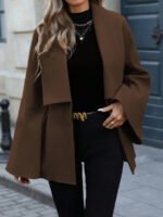 ⁦معطف صوفي نسائي EMERY ROSE – ستايل فرنسي أنيق يومي⁩ - الصورة ⁦17⁩