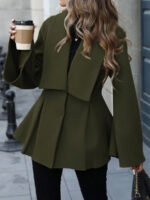 ⁦معطف صوفي نسائي EMERY ROSE – ستايل فرنسي أنيق يومي⁩ - الصورة ⁦18⁩