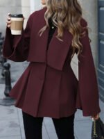 ⁦معطف صوفي نسائي EMERY ROSE – ستايل فرنسي أنيق يومي⁩ - الصورة ⁦26⁩