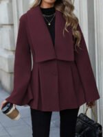 ⁦معطف صوفي نسائي EMERY ROSE – ستايل فرنسي أنيق يومي⁩ - الصورة ⁦31⁩