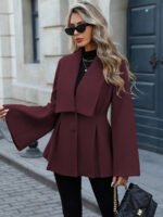 ⁦معطف صوفي نسائي EMERY ROSE – ستايل فرنسي أنيق يومي⁩ - الصورة ⁦32⁩