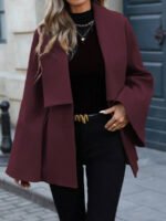 ⁦معطف صوفي نسائي EMERY ROSE – ستايل فرنسي أنيق يومي⁩ - الصورة ⁦33⁩