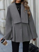 ⁦معطف صوفي نسائي EMERY ROSE – ستايل فرنسي أنيق يومي⁩ - الصورة ⁦36⁩