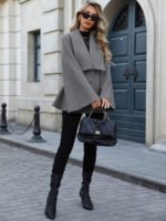 ⁦معطف صوفي نسائي EMERY ROSE – ستايل فرنسي أنيق يومي⁩ - الصورة ⁦38⁩