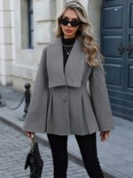 ⁦معطف صوفي نسائي EMERY ROSE – ستايل فرنسي أنيق يومي⁩ - الصورة ⁦40⁩