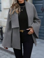 ⁦معطف صوفي نسائي EMERY ROSE – ستايل فرنسي أنيق يومي⁩ - الصورة ⁦41⁩