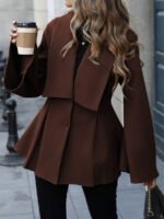 ⁦معطف صوفي نسائي EMERY ROSE – ستايل فرنسي أنيق يومي⁩ - الصورة ⁦50⁩