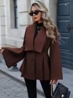 ⁦معطف صوفي نسائي EMERY ROSE – ستايل فرنسي أنيق يومي⁩ - الصورة ⁦54⁩