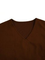 ⁦معطف نسائي قصير بأكمام طويلة وياقة V⁩ - الصورة ⁦7⁩