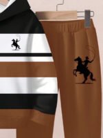 ⁦طقم أولاد قطعتين  تصميم فضفاض وطبعات ملونة⁩ - الصورة ⁦41⁩