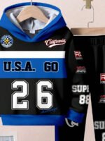 ⁦طقم أولاد قطعتين  تصميم فضفاض وطبعات ملونة⁩ - الصورة ⁦43⁩