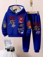 ⁦طقم أولاد قطعتين  تصميم فضفاض وطبعات ملونة⁩ - الصورة ⁦47⁩