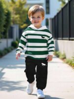 ⁦طقم أولاد قطعتين  تصميم فضفاض وطبعات ملونة⁩ - الصورة ⁦94⁩