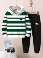 ⁦طقم أولاد قطعتين  تصميم فضفاض وطبعات ملونة⁩ - الصورة ⁦95⁩