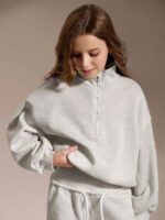 ⁦طقم رياضي للفتيات  سويت شيرت وبنطلون رمادي⁩ - الصورة ⁦5⁩