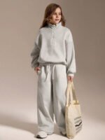 ⁦طقم رياضي للفتيات  سويت شيرت وبنطلون رمادي⁩ - الصورة ⁦6⁩