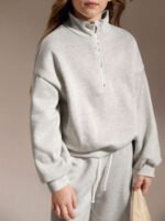 ⁦طقم رياضي للفتيات  سويت شيرت وبنطلون رمادي⁩ - الصورة ⁦7⁩