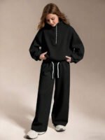 ⁦طقم رياضي للفتيات  سويت شيرت وبنطلون رمادي⁩ - الصورة ⁦9⁩