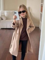 ⁦معطف بناتي طويل خفيف⁩ - الصورة ⁦10⁩