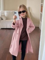 ⁦معطف بناتي طويل خفيف⁩ - الصورة ⁦30⁩