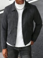 ⁦معطف صوفي قصير عصري للرجال⁩ - الصورة ⁦16⁩