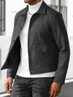 ⁦معطف صوفي قصير عصري للرجال⁩ - الصورة ⁦17⁩