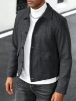 ⁦معطف صوفي قصير عصري للرجال⁩ - الصورة ⁦20⁩