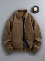 ⁦معطف رجالي من الصوف بلون موحد⁩ - الصورة ⁦3⁩