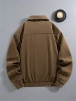 ⁦معطف رجالي من الصوف بلون موحد⁩ - الصورة ⁦4⁩