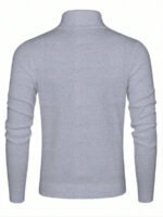 ⁦كنزة صوفية للرجال بياقة عالية وسحاب⁩ - الصورة ⁦14⁩