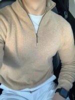 ⁦كنزة صوفية للرجال بياقة عالية وسحاب⁩ - الصورة ⁦34⁩