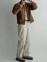 ⁦معطف رجالي بني داكن من الجلد المدبوغ⁩ - الصورة ⁦3⁩