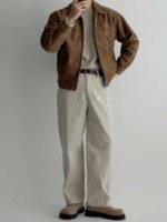 ⁦معطف رجالي بني داكن من الجلد المدبوغ⁩ - الصورة ⁦6⁩