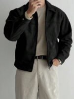 ⁦معطف رجالي بني داكن من الجلد المدبوغ⁩ - الصورة ⁦9⁩