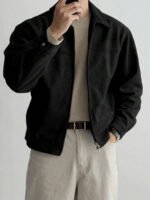 ⁦معطف رجالي بني داكن من الجلد المدبوغ⁩ - الصورة ⁦11⁩