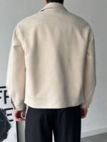 ⁦معطف رجالي بني داكن من الجلد المدبوغ⁩ - الصورة ⁦16⁩