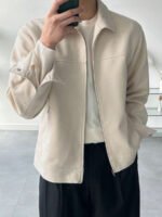 ⁦معطف رجالي بني داكن من الجلد المدبوغ⁩ - الصورة ⁦17⁩