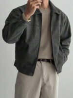 ⁦معطف رجالي بني داكن من الجلد المدبوغ⁩ - الصورة ⁦25⁩