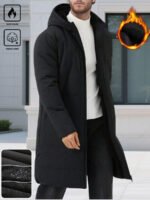 ⁦معطف شتوي كاجوال بغطاء رأس أكمام طويلة⁩ - الصورة ⁦3⁩